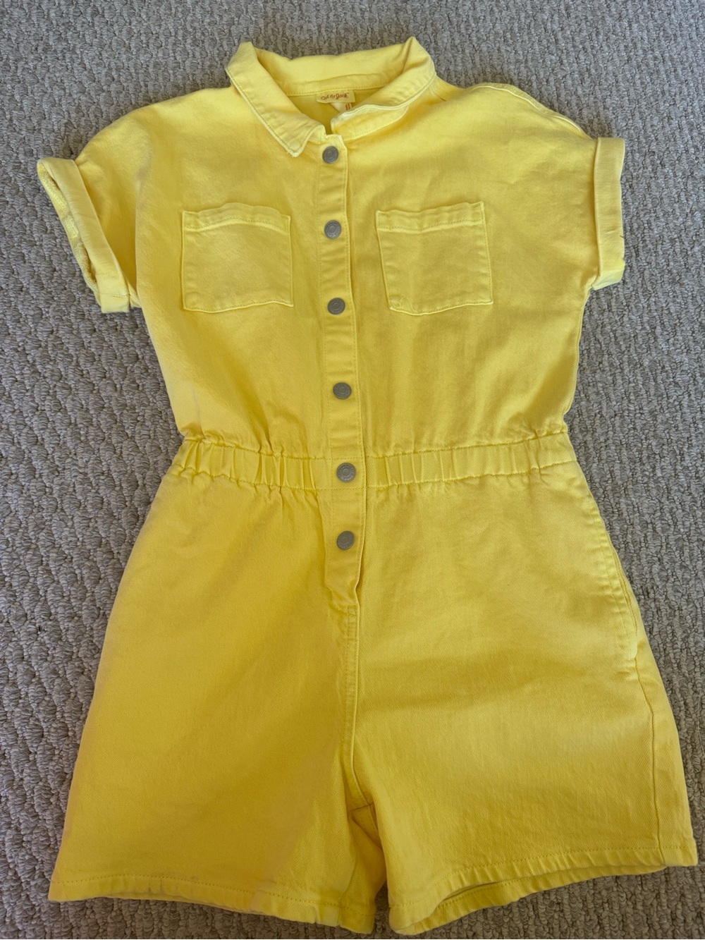 Cat & Jack Yellow Short Sleeve Button Romper